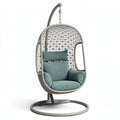 Sedia a dondolo in rattan sintetico per interni ed esterni – 90 x 80 x 120 cm