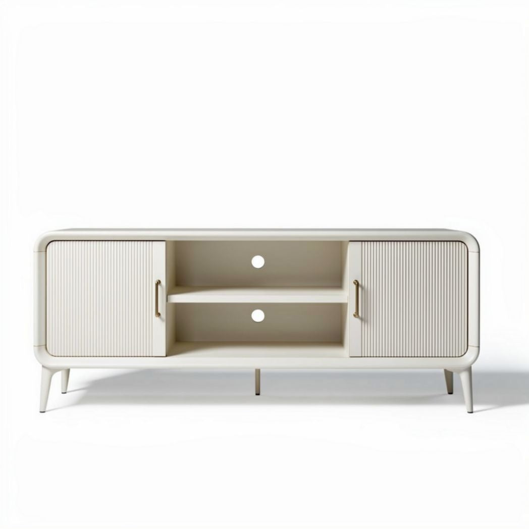 Mobile TV in MDF con finitura bianca per soggiorno – 150 x 40 x 50 cm