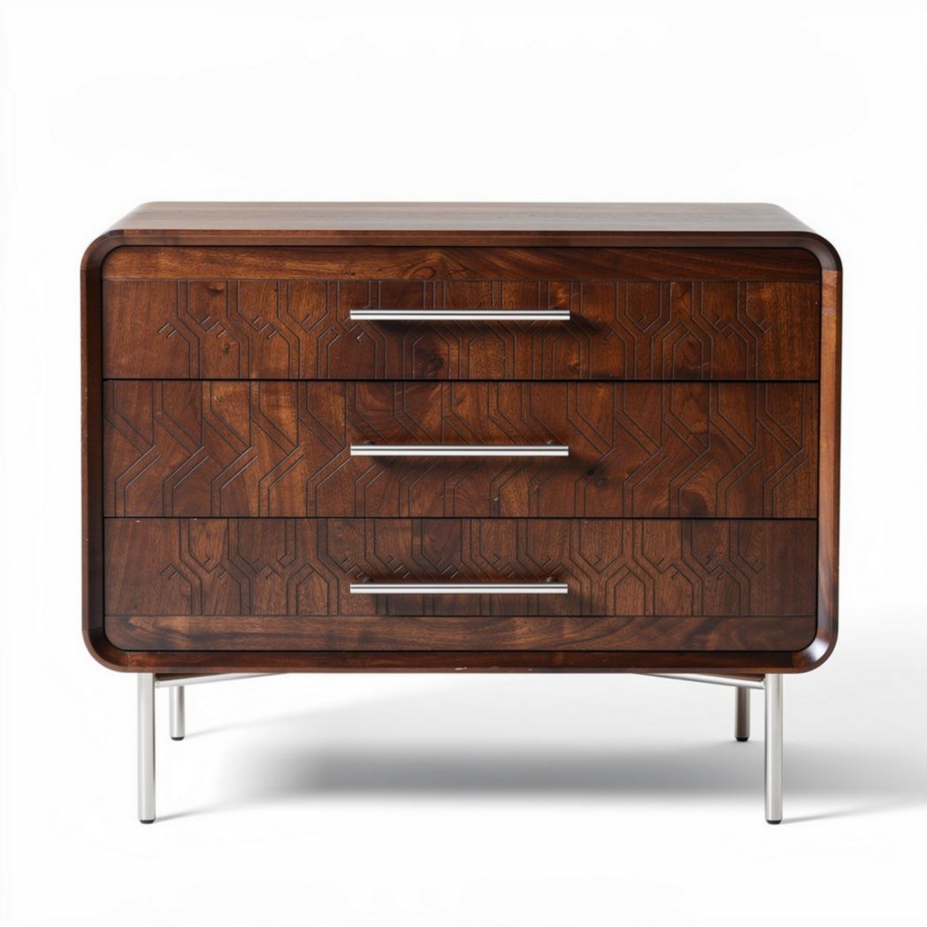 Comò in legno impiallacciato per camera da letto – 60 x 40 x 45 cm